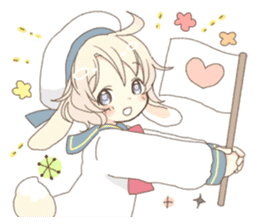 Rabbit ear boy Nicola sticker #10858304