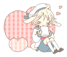 Rabbit ear boy Nicola sticker #10858305