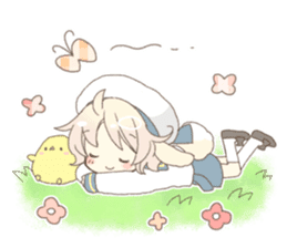 Rabbit ear boy Nicola sticker #10858307