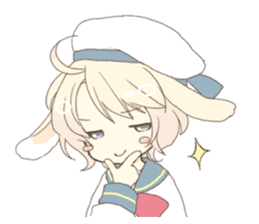 Rabbit ear boy Nicola sticker #10858308