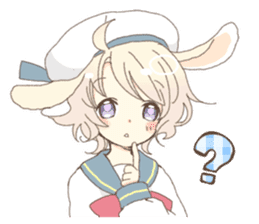 Rabbit ear boy Nicola sticker #10858309