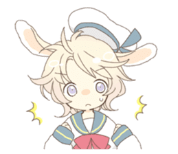 Rabbit ear boy Nicola sticker #10858312