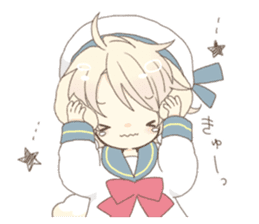 Rabbit ear boy Nicola sticker #10858313