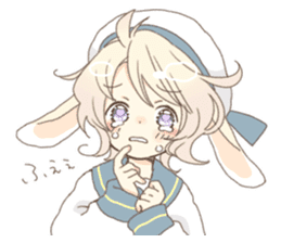 Rabbit ear boy Nicola sticker #10858316