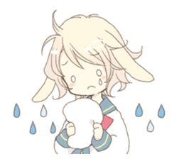 Rabbit ear boy Nicola sticker #10858317