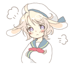 Rabbit ear boy Nicola sticker #10858322