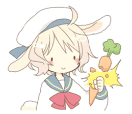 Rabbit ear boy Nicola sticker #10858323