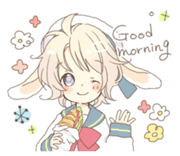 Rabbit ear boy Nicola sticker #10858324