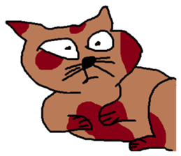 a mottled cat called Peat sticker #10859608