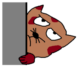 a mottled cat called Peat sticker #10859609