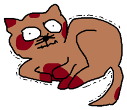 a mottled cat called Peat sticker #10859615