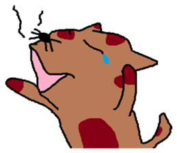 a mottled cat called Peat sticker #10859620