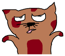 a mottled cat called Peat sticker #10859621