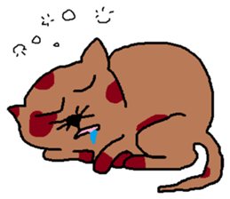 a mottled cat called Peat sticker #10859622