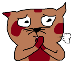 a mottled cat called Peat sticker #10859624