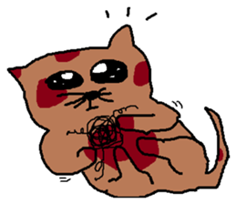 a mottled cat called Peat sticker #10859626