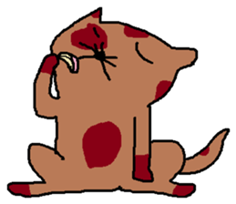 a mottled cat called Peat sticker #10859629