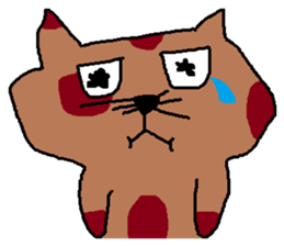 a mottled cat called Peat sticker #10859630