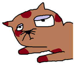 a mottled cat called Peat sticker #10859631