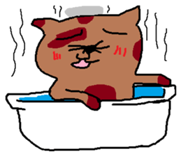 a mottled cat called Peat sticker #10859633