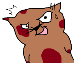 a mottled cat called Peat sticker #10859634