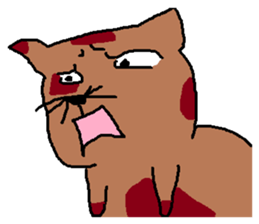 a mottled cat called Peat sticker #10859638