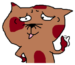 a mottled cat called Peat sticker #10859641