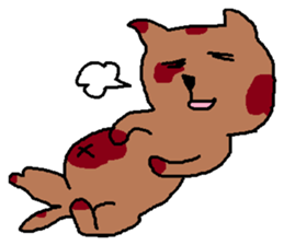 a mottled cat called Peat sticker #10859646