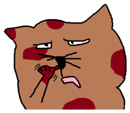 a mottled cat called Peat sticker #10859647