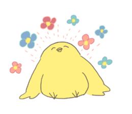 yellow round bird sticker sticker #10860792