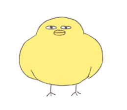 yellow round bird sticker sticker #10860804