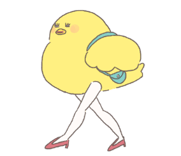 yellow round bird sticker sticker #10860806