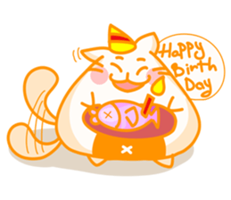 Yellow Onigiri-Cat sticker #10864618