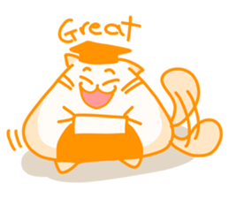 Yellow Onigiri-Cat sticker #10864630