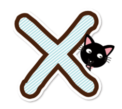 Black cat and white cat.  Decakawa-moji. sticker #10866212