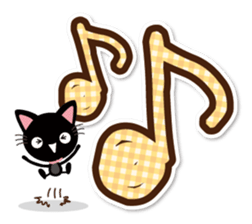 Black cat and white cat.  Decakawa-moji. sticker #10866241