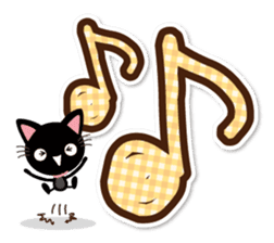 Black cat and white cat. Decakawa-moji. sticker #10866241