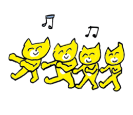 Yellow Cats 4 sticker #10866298