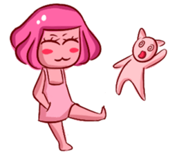 Lovely Pink Girl ' Life sticker #10866783