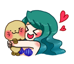 Missy Mermaid & Little Seal sticker #10872616