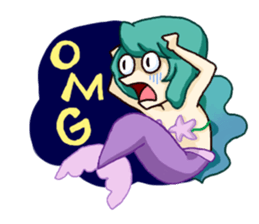 Missy Mermaid & Little Seal sticker #10872640