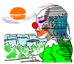 shocking pierrot sticker #10873372