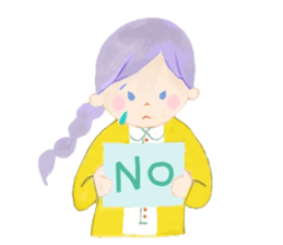 Iridescent girl respect language sticker #10876405