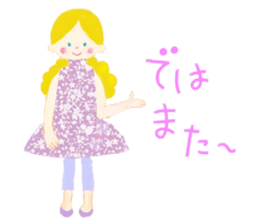 Iridescent girl respect language sticker #10876438