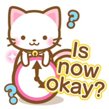 White&pink colored Cat-English- sticker #10877885