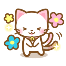 White&pink colored Cat-English- sticker #10877886