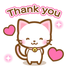 White&pink colored Cat-English- sticker #10877887