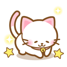 White&pink colored Cat-English- sticker #10877891