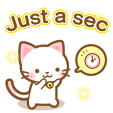 White&pink colored Cat-English- sticker #10877894