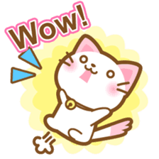 White&pink colored Cat-English- sticker #10877896